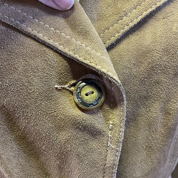 Vintage 70s Gastown Talk Tan Suede Leather Coat Womens Small Retro Boho Grunge - Picture 4 of 10